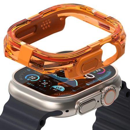 Husa pentru Apple Watch Ultra / Ultra 2 - Ringke Fusion Bumper - Neon Orange