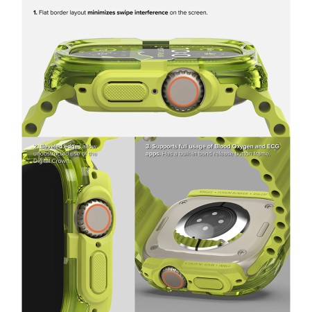 Husa pentru Apple Watch Ultra / Ultra 2 - Ringke Fusion Bumper - Neon Orange