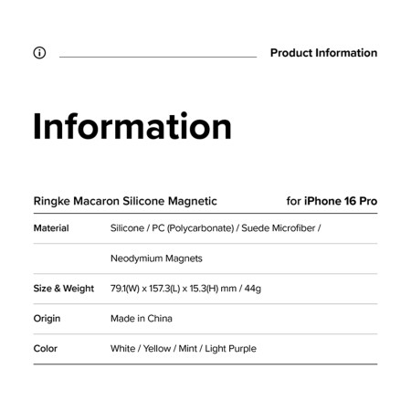 Husa pentru iPhone 16 Pro - Macaron Silicone MagSafe - Light Purple