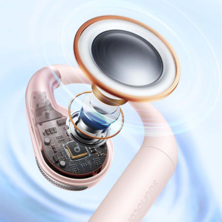 Casti Wireless Anker Earbuds SoundCore AeroFit pentru Sport, Bluetooth, Waterproof, Pink