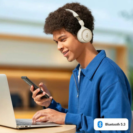 Casti Anker Bluetooth 5.3, pliabile, SoundCore H30i, White