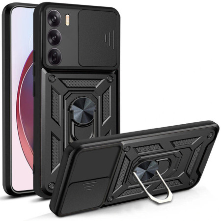 Husa pentru Oppo Reno12, CamShield Protectie Camera, Magnetic, Slide si Snap, Black