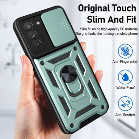 Husa pentru Oppo Reno12, CamShield Protectie Camera, Magnetic, Slide si Snap, Green