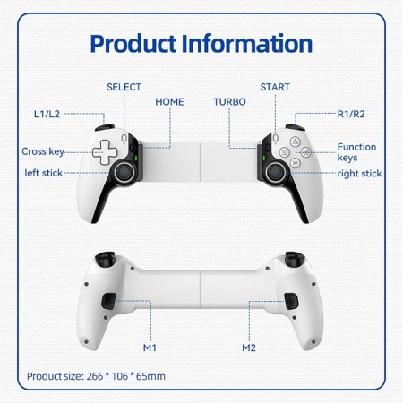 Controller fara Fir, 400mAh, Bluetooth - Techsuit (BSP-D9) - White