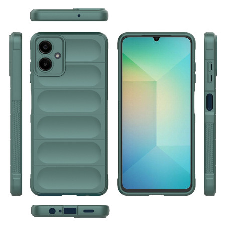 Husa Antisoc pentru Samsung Galaxy A06, Margini Striate, Magic Shield, Green