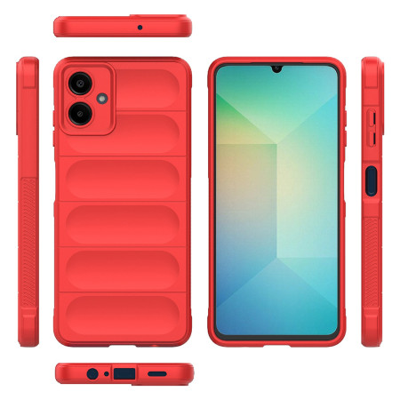 Husa Antisoc pentru Samsung Galaxy A06, Margini Striate, Magic Shield, Red