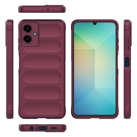 Husa Antisoc pentru Samsung Galaxy A06, Margini Striate, Magic Shield, Bordeaux