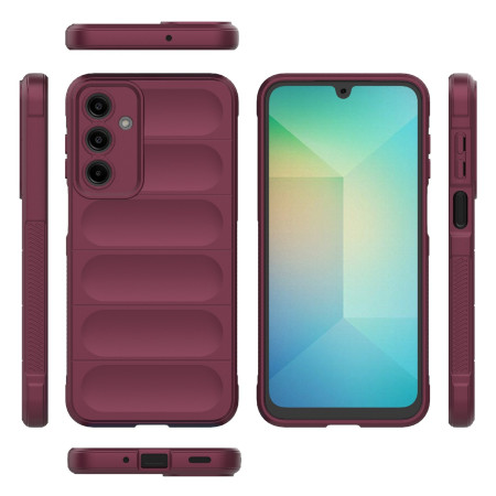 Husa Antisoc pentru Samsung Galaxy A16 4G / A16 5G, Margini Striate, Magic Shield, Bordeaux