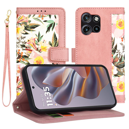 Husa FlipCraft pentru Motorola Edge 50 Neo / Motorola ThinkPhone 25 - Protectie 360, Design Floral,  Sweetheart Pink