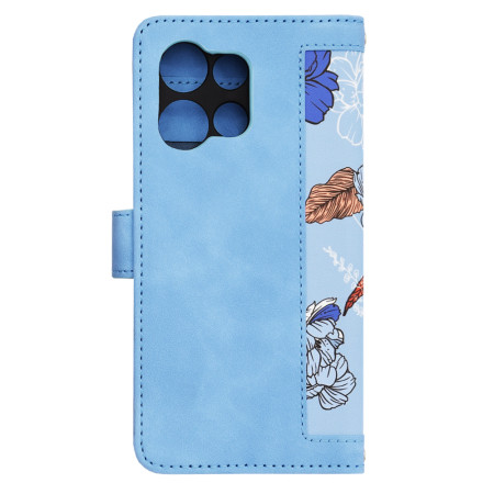 Husa FlipCraft pentru Motorola Edge 50 Neo / Motorola ThinkPhone 25 - Protectie 360, Design Floral, Vibrant Blue