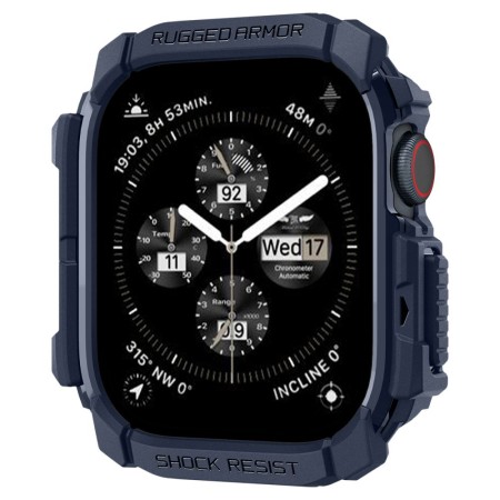 Husa pentru Apple Watch 10 46mm - Spigen Rugged Armor - Navy Blue