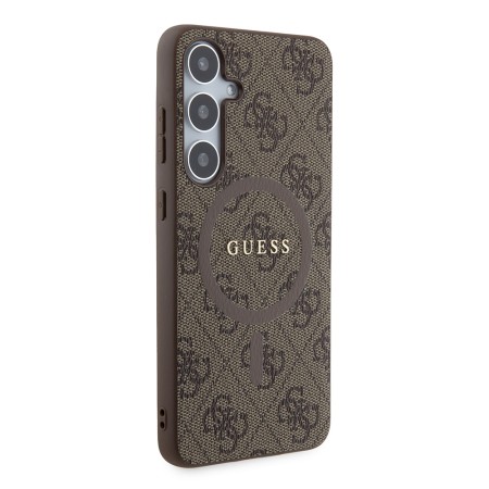 Husa pentru Samsung Galaxy S24 Plus - Guess 4G Collection Leather MagSafe (GUHMS24MG4GFRW) - Brown