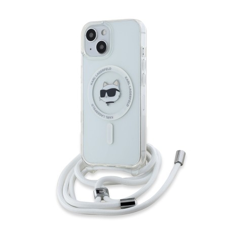 Husa pentru iPhone 15 / iPhone 14 / iPhone 13 - Karl Lagerfeld IML MagSafe (KLHMP14SHCCHNT) - Transparent Choupette HeadandCord