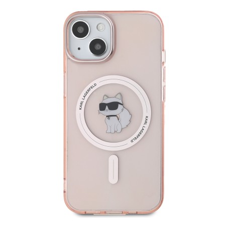 Husa pentru iPhone 15 / iPhone 14 / iPhone 13 - Karl Lagerfeld IML MagSafe (KLHMP14SHFCCNOP) - Pink Choupette