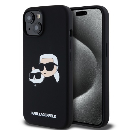 Husa pentru iPhone 15 / iPhone 14 / iPhone 13 - Karl Lagerfeld Silicone MagSafe (KLHMP15SSKCHPPLK) - KarlandChoupette