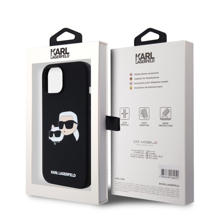 Husa pentru iPhone 15 / iPhone 14 / iPhone 13 - Karl Lagerfeld Silicone MagSafe (KLHMP15SSKCHPPLK) - KarlandChoupette