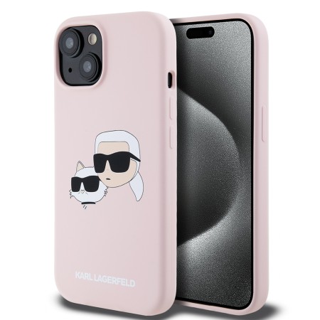 Husa pentru iPhone 15 / iPhone 14 / iPhone 13 - Karl Lagerfeld Silicone MagSafe (KLHMP15SSKCHPPLP) - Pink KarlandChoupette