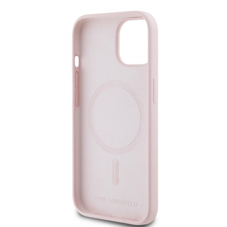 Husa pentru iPhone 15 / iPhone 14 / iPhone 13 - Karl Lagerfeld Silicone MagSafe (KLHMP15SSKCHPPLP) - Pink KarlandChoupette