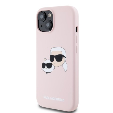 Husa pentru iPhone 15 / iPhone 14 / iPhone 13 - Karl Lagerfeld Silicone MagSafe (KLHMP15SSKCHPPLP) - Pink KarlandChoupette