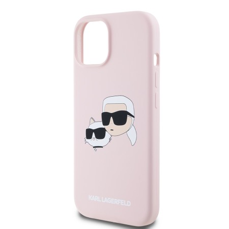 Husa pentru iPhone 15 / iPhone 14 / iPhone 13 - Karl Lagerfeld Silicone MagSafe (KLHMP15SSKCHPPLP) - Pink KarlandChoupette