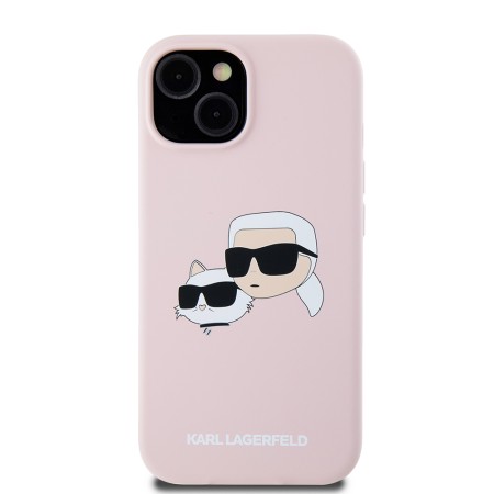 Husa pentru iPhone 15 / iPhone 14 / iPhone 13 - Karl Lagerfeld Silicone MagSafe (KLHMP15SSKCHPPLP) - Pink KarlandChoupette