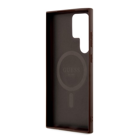 Husa pentru Samsung Galaxy S24 Ultra - Guess 4G Collection Leather MagSafe (GUHMS24LG4GFRW) - Brown