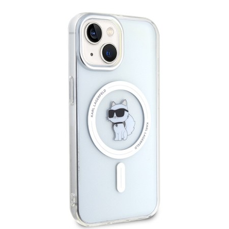 Husa pentru iPhone 15 / iPhone 14 / iPhone 13 - Karl Lagerfeld IML MagSafe (KLHMP14SHFCCNOT) - Transparent Choupette