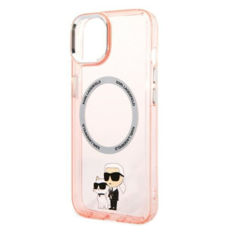 Husa iPhone 15 / iPhone 14 / iPhone 13 - Karl Lagerfeld Hardcase MagSafe (KLHMP14SHNKCIP) - Pink Iconic KarlandChoupette