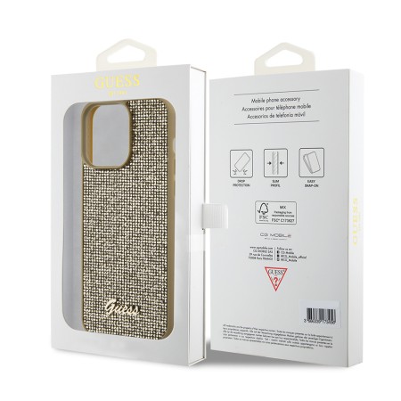 Husa pentru iPhone 15 Pro Max - Disco Metal Script (GUHCP15XPMSDGSD) - Gold