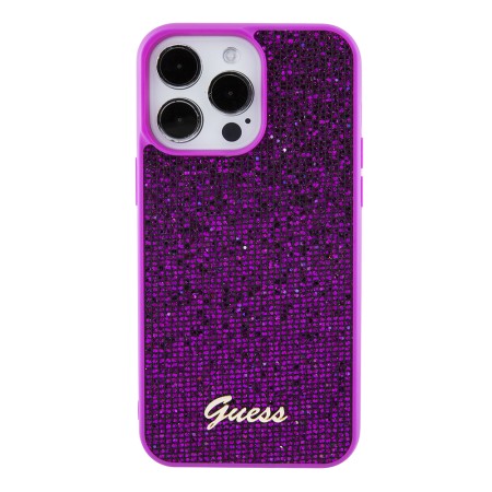 Husa pentru iPhone 15 Pro Max - Disco Metal Script (GUHCP15XPMSDGSF) - Fuchsia