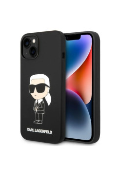 Husa pentru iPhone 15 / iPhone 14 / iPhone 13 - Karl Lagerfeld Silicone MagSafe (KLHMP14SSNIKBCK) - Ikonik