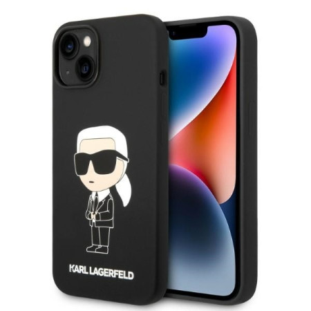 Husa pentru iPhone 15 / iPhone 14 / iPhone 13 - Karl Lagerfeld Silicone MagSafe (KLHMP14SSNIKBCK) - Ikonik