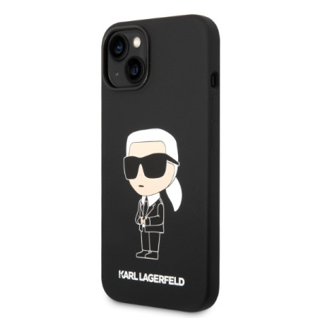 Husa pentru iPhone 15 / iPhone 14 / iPhone 13 - Karl Lagerfeld Silicone MagSafe (KLHMP14SSNIKBCK) - Ikonik