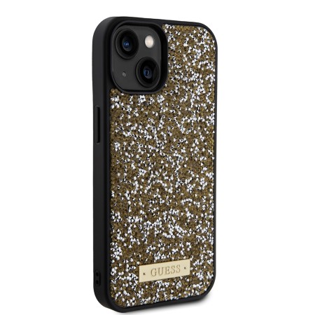 Husa pentru iPhone 15 / iPhone 14 / iPhone 13 - Rhinestone Metal Logo (GUHCP15SPFGSBSD) - Yellow