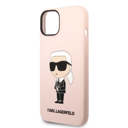 Husa pentru iPhone 15 / iPhone 14 / iPhone 13 - Karl Lagerfeld Silicone MagSafe (KLHMP14SSNIKBCP) - Pink Ikonik