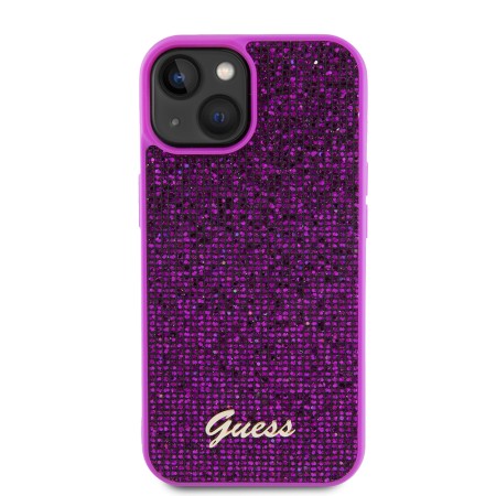 Husa pentru iPhone 15 / iPhone 14 / iPhone 13 - Disco Metal Script (GUHCP15SPMSDGSF) - Fuchsia