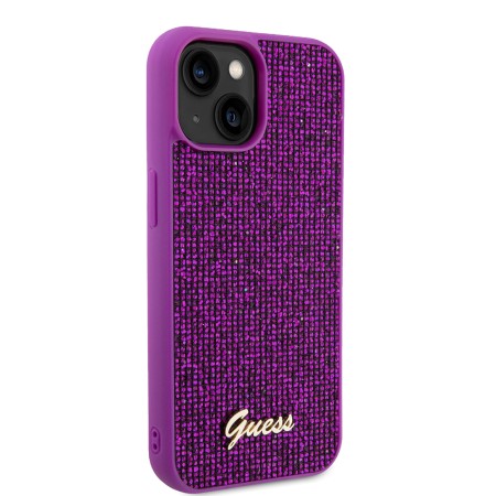 Husa pentru iPhone 15 / iPhone 14 / iPhone 13 - Disco Metal Script (GUHCP15SPMSDGSF) - Fuchsia