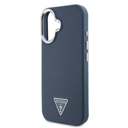 Husa pentru iPhone 16 - Guess Grained Triangle MagSafe (GUHMP16SPGTSPSK) - Black