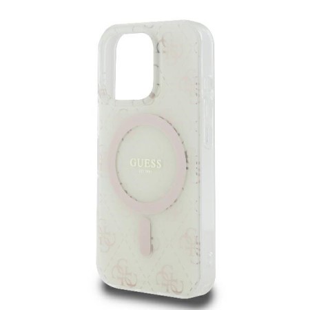 Husa pentru iPhone 16 Pro Max - Guess IML 4G Background MagSafe (GUHMP16XH4DTEH) - White