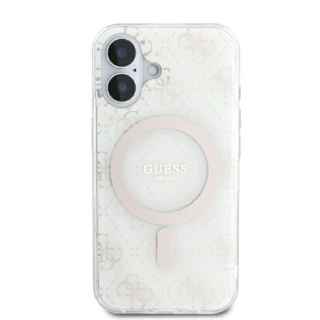 Husa pentru iPhone 16 Plus - Guess IML 4G Background MagSafe (GUHMP16MH4DTEH) - White