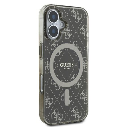 Husa pentru iPhone 16 - Guess IML 4G Background MagSafe (GUHMP16SH4DTEW) - Brown