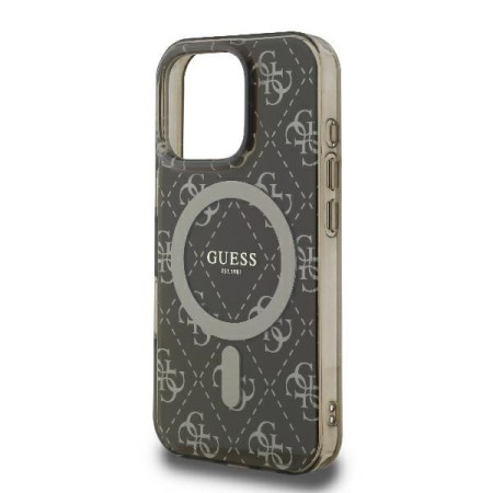 Husa pentru iPhone 16 Pro - Guess IML 4G Background MagSafe (GUHMP16LH4DTEW) - Brown