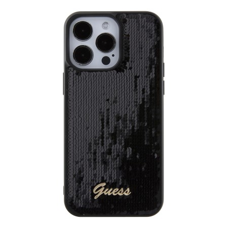 Husa pentru iPhone 15 Pro Max - Sequin Script Metal (GUHCP15XPSFDGSK) - Black