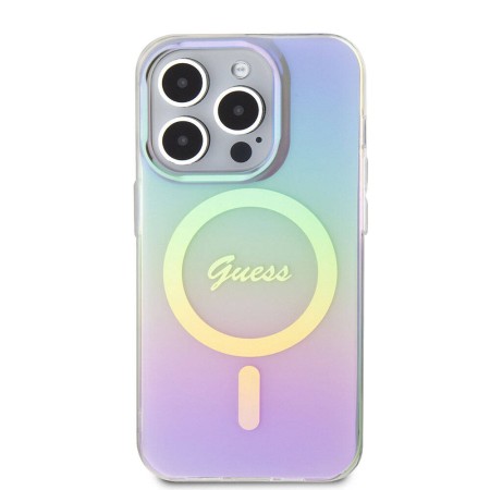 Husa pentru iPhone 15 Pro Max - Guess IML Iridescent MagSafe (GUHMP15XHITSU) - Purple