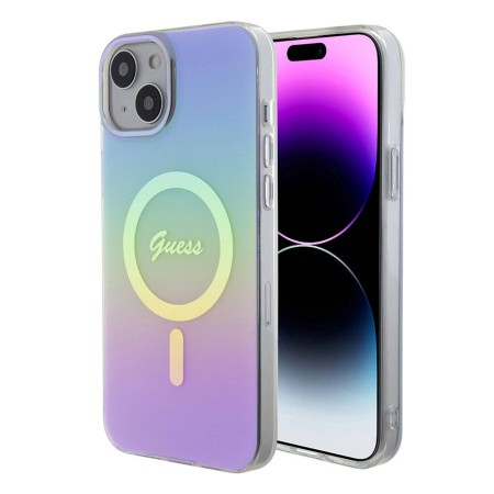 Husa pentru iPhone 15 / iPhone 14 / iPhone 13 - Guess IML Iridescent MagSafe (GUHMP15SHITSU) - Purple