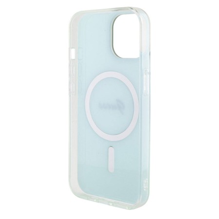 Husa pentru iPhone 15 Plus / iPhone 14 Plus - Guess IML Iridescent MagSafe (GUHMP15MHITSQ) - Turquoise