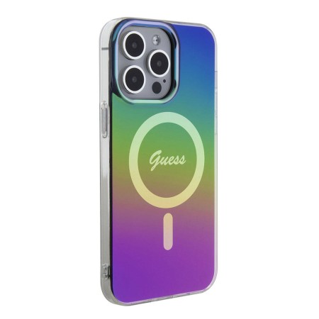 Husa pentru iPhone 15 Pro - Guess IML Iridescent MagSafe (GUHMP15LHITSK) - Rainbow