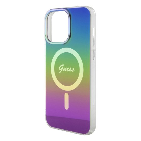 Husa pentru iPhone 15 Pro - Guess IML Iridescent MagSafe (GUHMP15LHITSK) - Rainbow