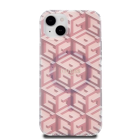 Husa pentru iPhone 15 Plus / iPhone 14 Plus - Guess IML GCube MagSafe (GUHMP15MHGCUSTGP) - Pink