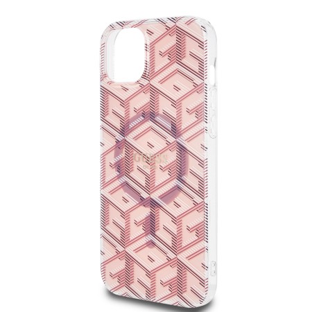 Husa pentru iPhone 15 Plus / iPhone 14 Plus - Guess IML GCube MagSafe (GUHMP15MHGCUSTGP) - Pink